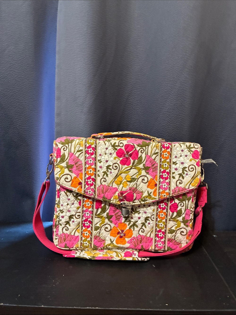 Vera Bradley Floral Quilted Crossbody in Pink and Orange